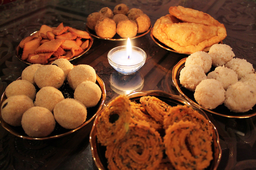 Diwali food spread